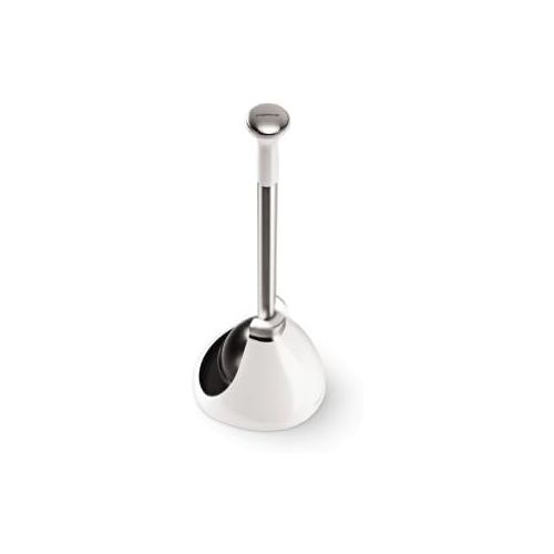 심플휴먼 [아마존베스트]Simplehuman simplehuman Toilet Plunger and Caddy, Stainless Steel, White