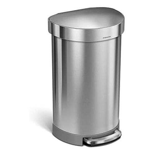 심플휴먼 [아마존베스트]Simplehuman simplehuman CW2030 Trash can, 45 L (12 Gal), Brushed Stainless Steel