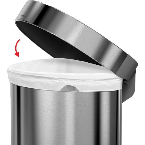 심플휴먼 [아마존베스트]Simplehuman simplehuman CW2030 Trash can, 45 L (12 Gal), Brushed Stainless Steel