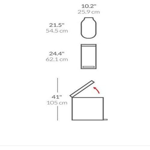 심플휴먼 [아마존베스트]Simplehuman simplehuman 45 Liter / 12 Gallon Stainless Steel Slim Kitchen Step Can with Liner Rim, Brushed Stainless Steel