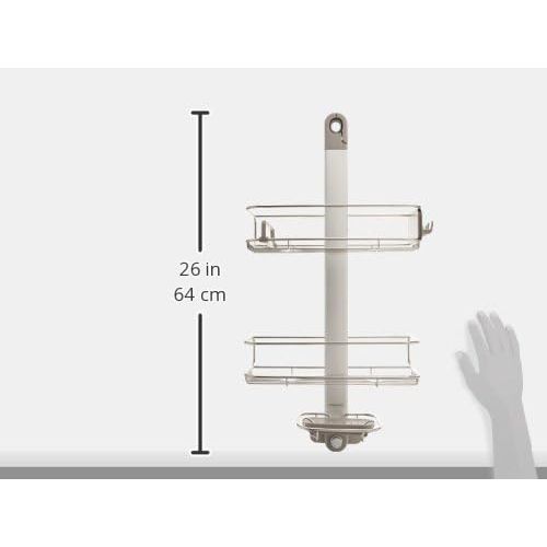 심플휴먼 [아마존베스트]Simplehuman simplehuman Adjustable Shower Caddy, Stainless Steel + Anodized Aluminum