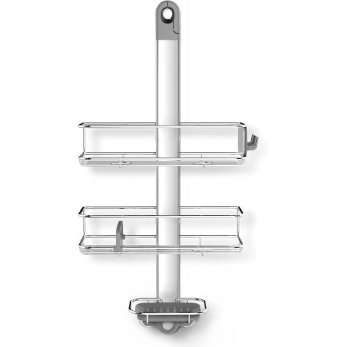 심플휴먼 [아마존베스트]Simplehuman simplehuman Adjustable Shower Caddy, Stainless Steel + Anodized Aluminum