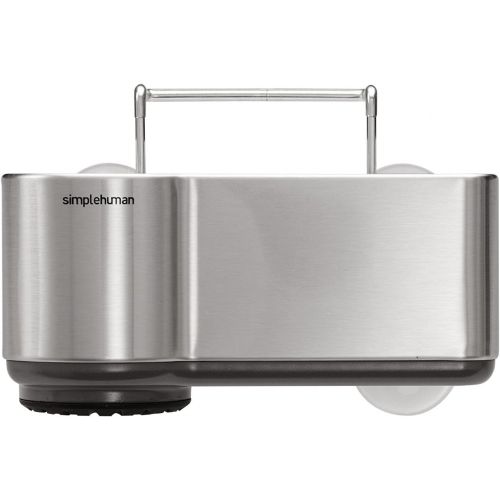 심플휴먼 [아마존베스트]Simplehuman simplehuman Sink Caddy with Suction Cup, Brushed Stainless Steel