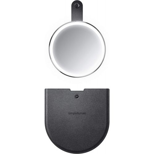 심플휴먼 simplehuman Sensor Mirror Compact 4 Round, 3X Magnification,Black Stainless Steel