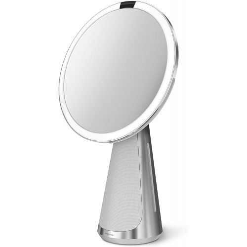 심플휴먼 Introducing simplehuman Sensor Mirror Hi-Fi with Alexa, Superb Custom-Designed Audio, Extreme Color Accuracy, Touch Brightness Control, 5x Magnification