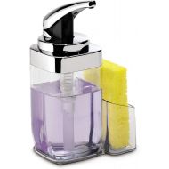simplehuman Precision Lever Square Push Soap Pump With Removable Caddy, Chrome And Plastic, 22 fl. oz.