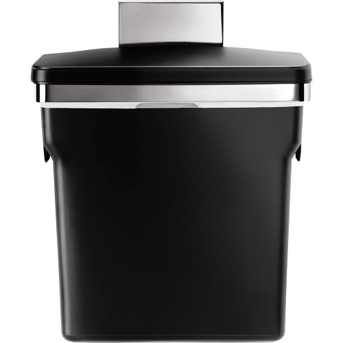 심플휴먼 simplehuman, Black 10 Liter / 2.6 Gallon In-Cabinet Trash Can, Heavy-Duty Steel Frame, 2.6 gallons