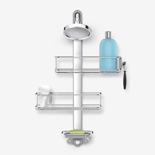 심플휴먼 simplehuman Adjustable Shower Caddy, Stainless Steel + Anodized Aluminum EMW6298194