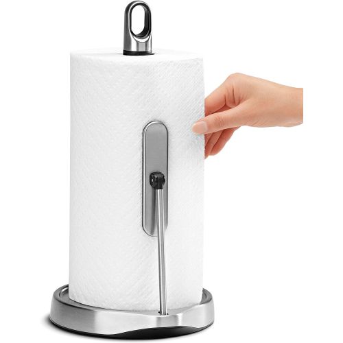 심플휴먼 simplehuman Tension Arm Paper Towel Holder, Brushed Stainless Steel