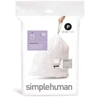 simplehuman CW0175 code P Custom Fit Bin Liners, White Plastic (Pack of 20 Liners)