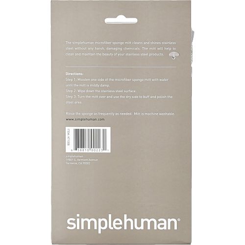 심플휴먼 simplehuman Microfiber Cleaning Mitt for Stainless Steel