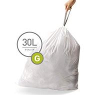 simplehuman Code G Custom Fit Drawstring Trash Bags, 30 Liter/8 Gallon, 12 Refill Packs (240 Count)