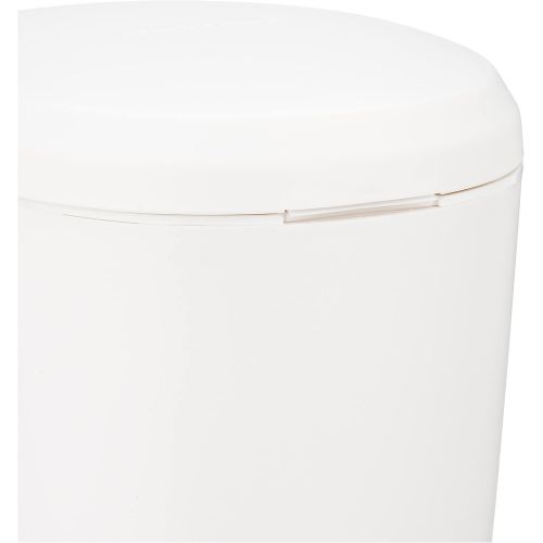 심플휴먼 simplehuman CW1318 6L Round Pedal Bin, Small Bin for Bathroom Bedroom Office, Strong Steel Pedal, Inner Bucket, White Plastic