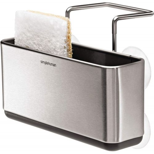 심플휴먼 simplehuman Slim Sink Caddy Sponge Holder, Brushed Stainless Steel