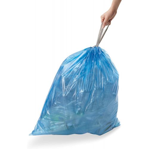 심플휴먼 simplehuman Code J Custom Fit Drawstring Trash Bags in Dispenser Packs, 30-45 Liter / 8-12 Gallon, White ? 60 Liners
