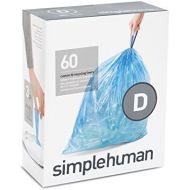 simplehuman Code D Custom Fit Drawstring Trash Bags in Dispenser Packs, 20 Liter / 5.3 Gallon, Blue ? 60 Liners