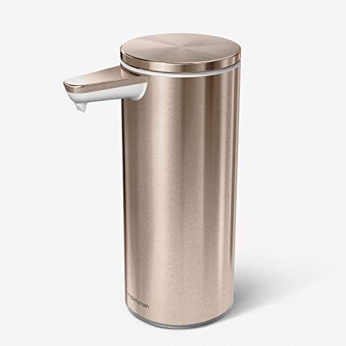 심플휴먼 simplehuman 9 oz. Touch-Free Rechargeable Sensor Liquid Soap Pump Dispenser, Rose Gold Stainless Steel