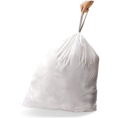 심플휴먼 simplehuman Code Q Custom Fit Drawstring Trash Bags in Dispenser Packs, 30 Liter / 8 Gallon, White ? 240 Liners
