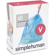 simplehuman Code V Custom Fit Drawstring Trash Bags in Dispenser Packs, 16-18 Liter / 4.2-4.8 Gallon, Blue ? 60 Liners