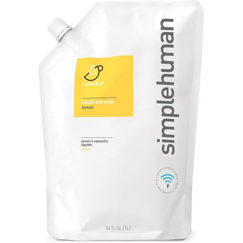 심플휴먼 simplehuman Lemon Liquid Dish Soap Refill Pouch, 34 Fl. Oz.