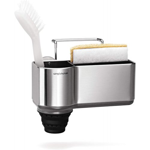 심플휴먼 simplehuman Sink Caddy Sponge Holder, Brushed Stainless Steel