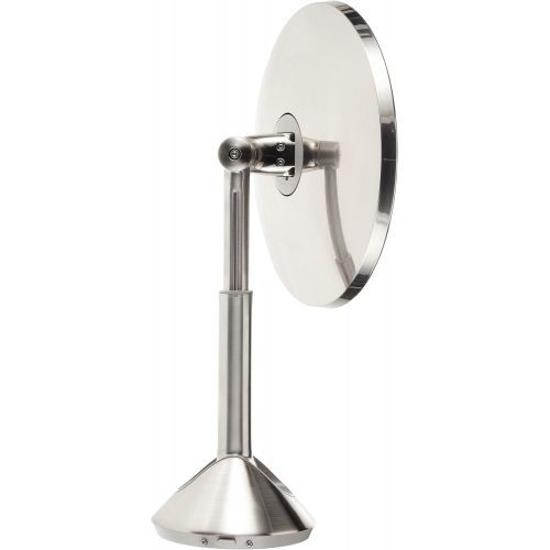 심플휴먼 Simplehuman simplehuman Sensor Lighted Makeup Vanity Mirror 8 Round Wall Mount, 5x Magnification, Stainless Steel, Rechargeable And Cordless