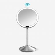 Simplehuman simplehuman Mini Sensor Lighted Makeup Travel Mirror 5 Round, 10x Magnification, Stainless Steel, Rechargeable