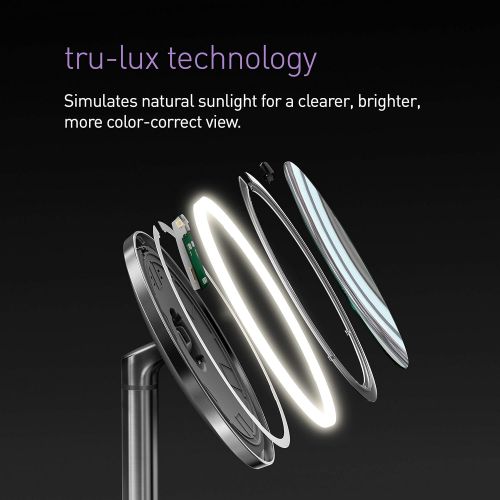 심플휴먼 Simplehuman simplehuman Mini Sensor Lighted Makeup Travel Mirror 5 Round, 10x Magnification, Stainless Steel, Rechargeable