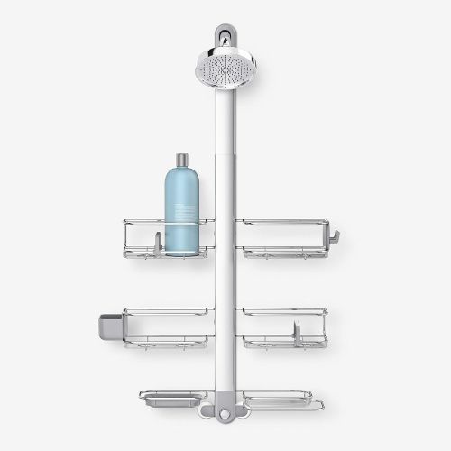 심플휴먼 Simplehuman simplehuman Adjustable Shower Caddy XL, Stainless Steel + Anodized Aluminum