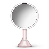 Simplehuman simplehuman Sensor Lighted Makeup Vanity Mirror, 8 Round With Touch-Control Brightness, 5x Magnification, Pink Stainless Steel, Rechargeable And Cordless