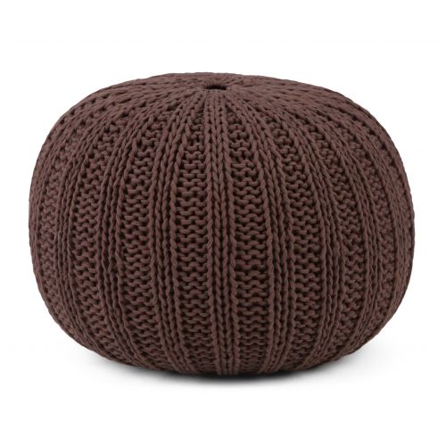  Simpli Home Shelby Hand Knit Round Pouf