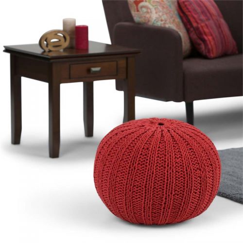  Simpli Home Shelby Round Pouf