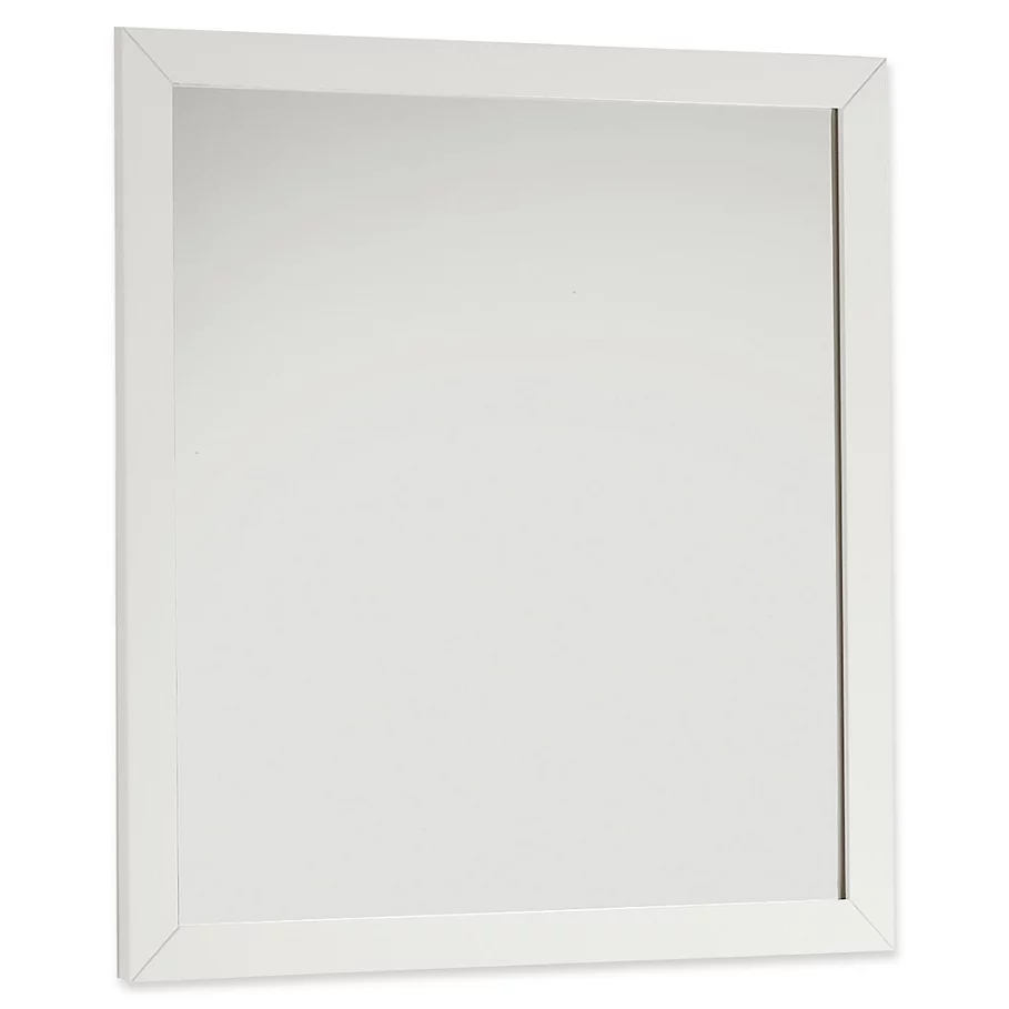 Simpli Home SimpliHome Chelsea 34-Inch x 32-Inch Rectangular Bath Vanity Decor Mirror in Soft White