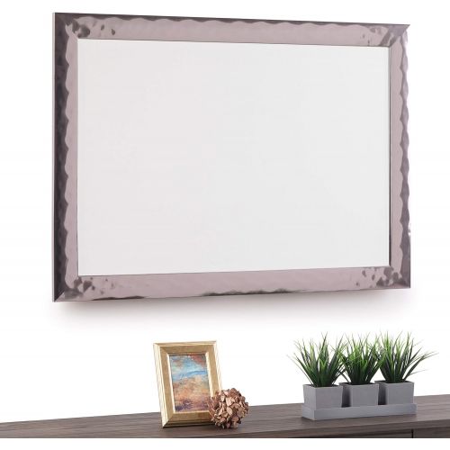  Simpli Home Athena 41 inch x 29 inch Rectangle Transitional Decor Mirror in Pewter