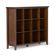 Simpli Home AXCHOL017 Artisan Solid Wood 12 Cube Storage in Medium Auburn Brown