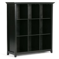 Simpli Home AXCB222-BL Acadian Solid Wood 9 Cube Bookcase and Storage Unit in Black