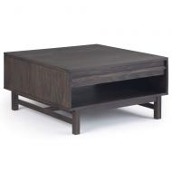 Simpli Home AXCTAB-02 Tabler Solid Wood 36 inch Wide Square Rustic Modern Square Coffee Table in Driftwood
