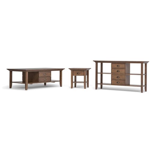  Simpli Home 3AXCADM-01 Redmond Solid Wood 48 inch wide Rustic Coffee Table in Rustic Natural Aged Brown