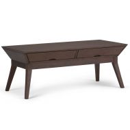 Simpli Home AXCTSA-01 Tessa Solid Hardwood 48 inch wide Coffee Table in Walnut Brown