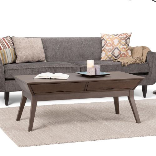  Simpli Home AXCTSA-01 Tessa Solid Hardwood 48 inch wide Coffee Table in Walnut Brown