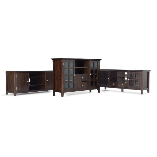  Simpli Home AXWELL3-005 Acadian Solid Wood 54 inch wide Rustic TV media Stand in Tobacco Brown For TVs up to 60 inches