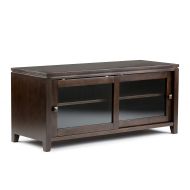 Simpli Home INT-AXCCOS-TV-CF Cosmopolitan Solid Wood 48 inch wide Contemporary TV media Stand in Coffee Brown For TVs up to 50 inches