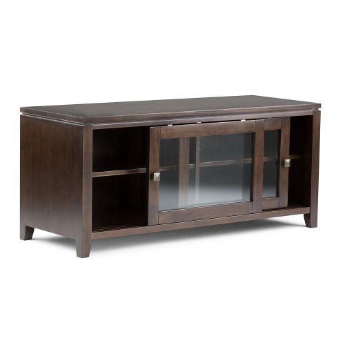  Simpli Home INT-AXCCOS-TV-CF Cosmopolitan Solid Wood 48 inch wide Contemporary TV media Stand in Coffee Brown For TVs up to 50 inches