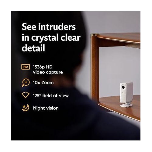  SimpliSafe 11 Piece Wireless Home Security System Gen 3 with Wireless Indoor HD Camera - Optional 24/7 Professional Monitoring - No Contract - Compatible with Alexa and Google Assistant,White