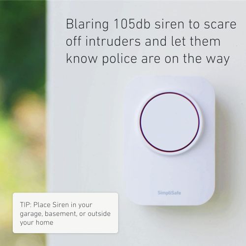  [아마존베스트]SimpliSafe Wireless 105Db Auxiliary Siren - Compatible with Home Security System (New Gen)