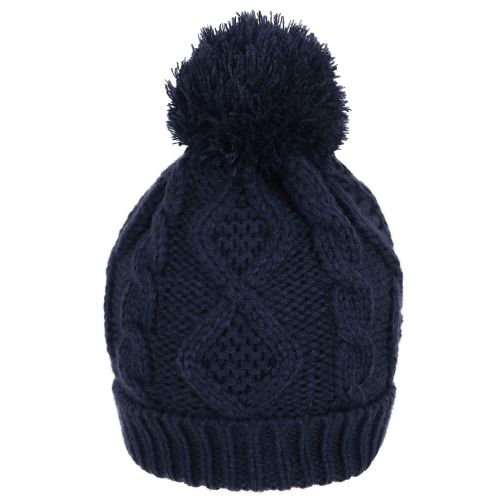  Simplicity ANDORRA - 3 in 1 - Soft Warm Thick Cable Knitted Hat Scarf & Gloves Winter Set,Navy