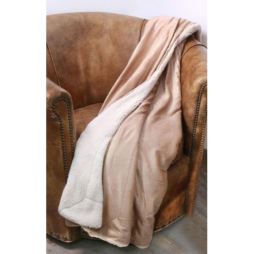  Simplicity Faux Fur Luxury Sherpa Throw Blanket,Camel