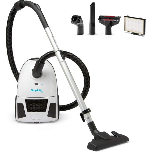  [아마존베스트]Canister Vacuum Cleaner, Simplicity Jill Compact Vacuum for Hardwood and Rugs, Dual Certified Hepa Filtration, Bagged