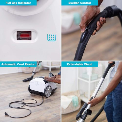  [아마존베스트]Canister Vacuum Cleaner, Simplicity Jill Compact Vacuum for Hardwood and Rugs, Dual Certified Hepa Filtration, Bagged