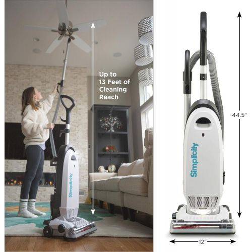  Allergy Upright Vacuum for Carpet and Hardwood by Simplicity, Multi Surface Vacuum Cleaner with Certified HEPA Filter and Bag, S20EZM